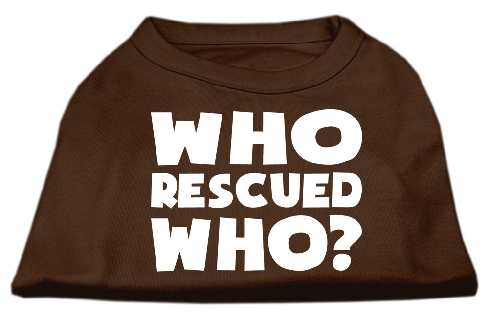 Who Rescued Who Screen Print Shirt Brown XXL